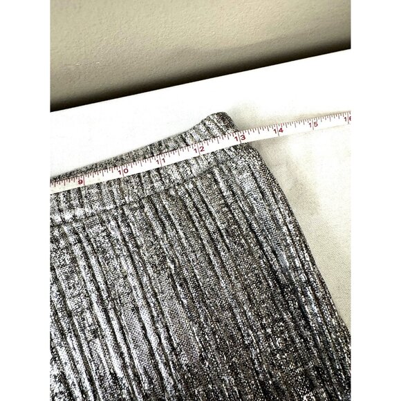 NWT Anthropologie Women S Metallic Silver Elevenses Wide Leg Pant Holiday Party - Picture 3 of 10